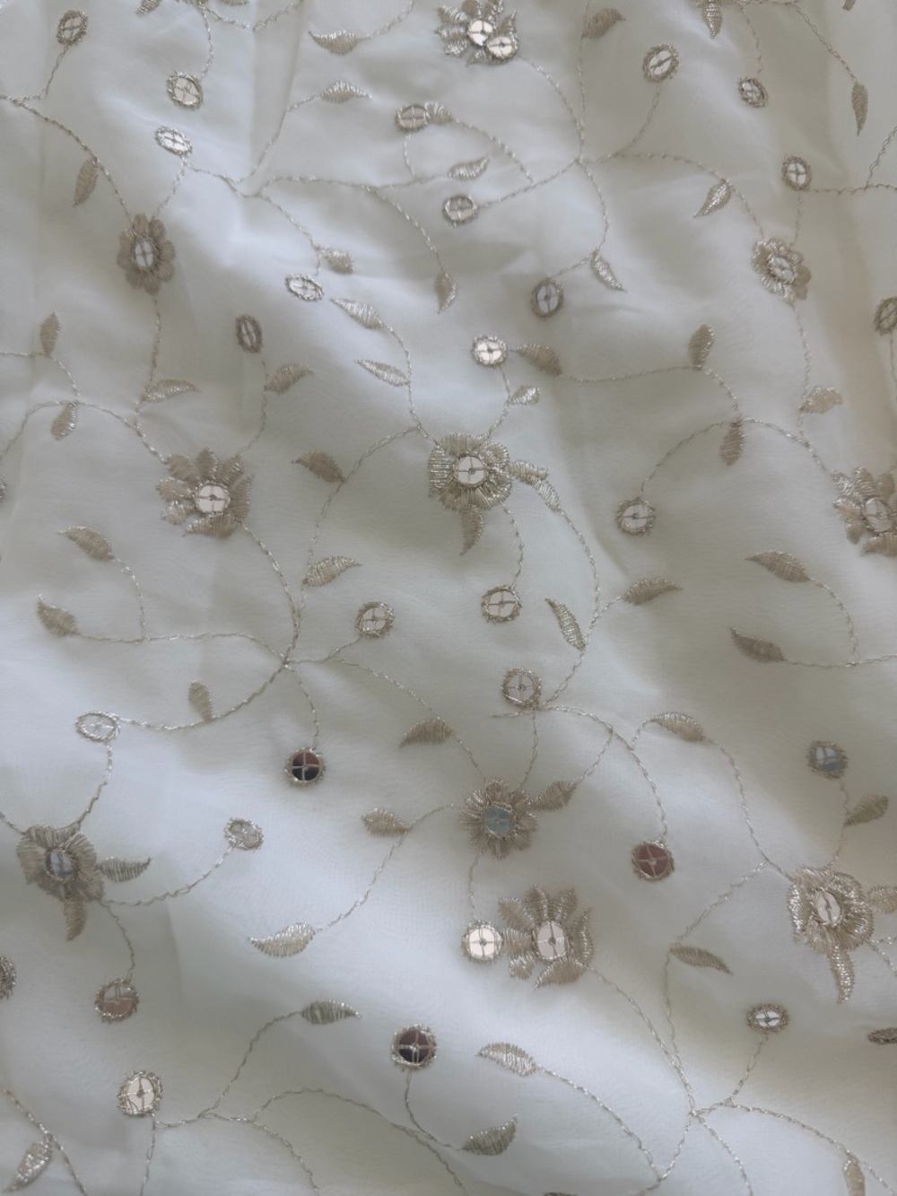 Ethnic Indian Wear Ivory & Gold Embroidered Lehenga Set - Picture 4 of 13